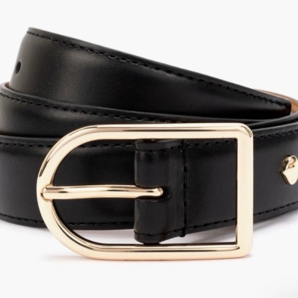 Kate Spade Black Belt with Gold Buckle - Picture 4 of 5